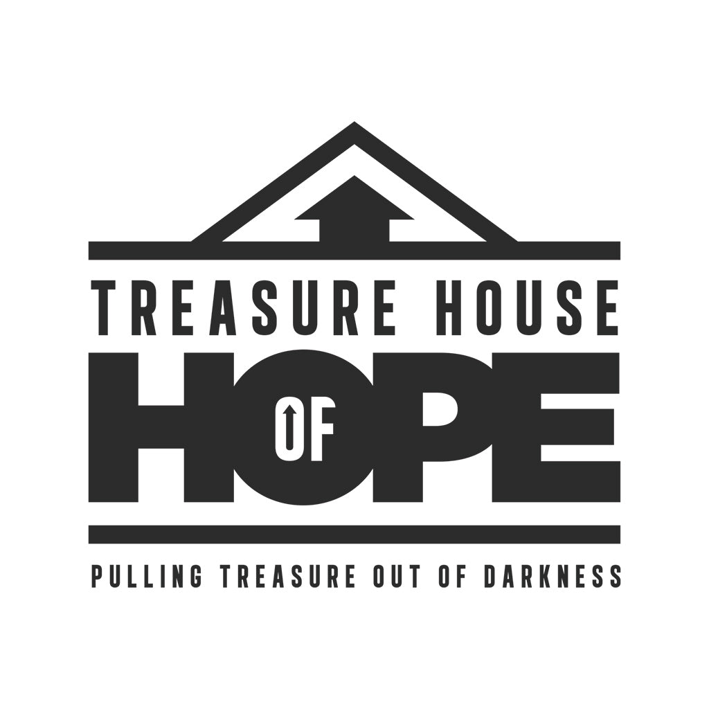Treasure House of Hope Logo Black on White Pulling Treasure Out of Darkness