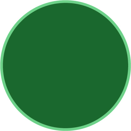 Solid green color swatch with a green border on a white background