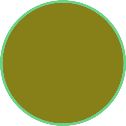 Solid yellow color swatch with a green border on a white background