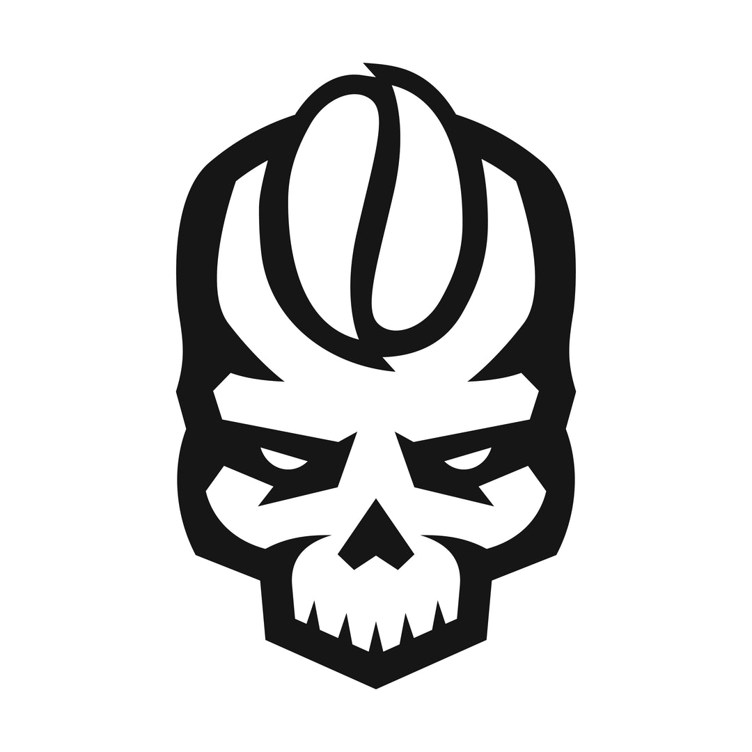 Convict Coffee Co. Skull Design Alternate Black on White Background