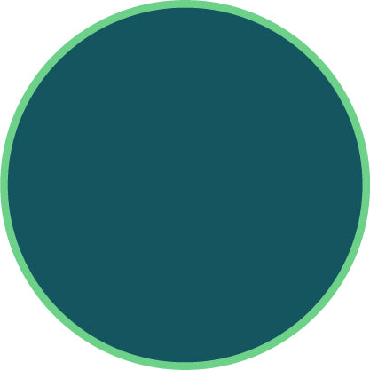 Solid blue color swatch with a green border on a white background
