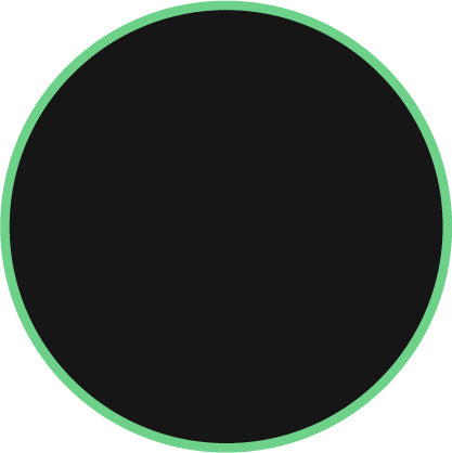 Solid black color swatch with a green border on a white background
